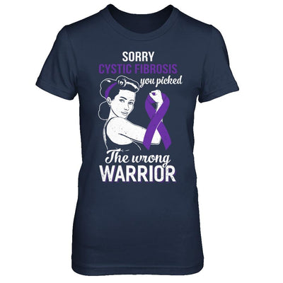 Sorry Cystic Fibrosis You Picked The Wrong Warrior Cystic Fibrosis-T-Shirt & Hoodie-Women's T-Shirt-Navy