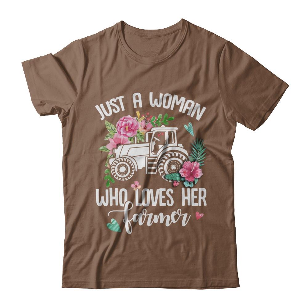 Just A Woman Who Loves Her Farmer-T-Shirt & Hoodie-Classic T-Shirt-Chestnut