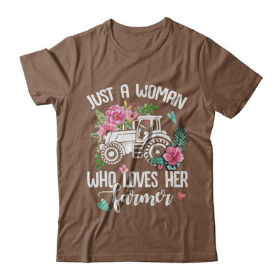 Just A Woman Who Loves Her Farmer-T-Shirt & Hoodie-Classic T-Shirt-Chestnut