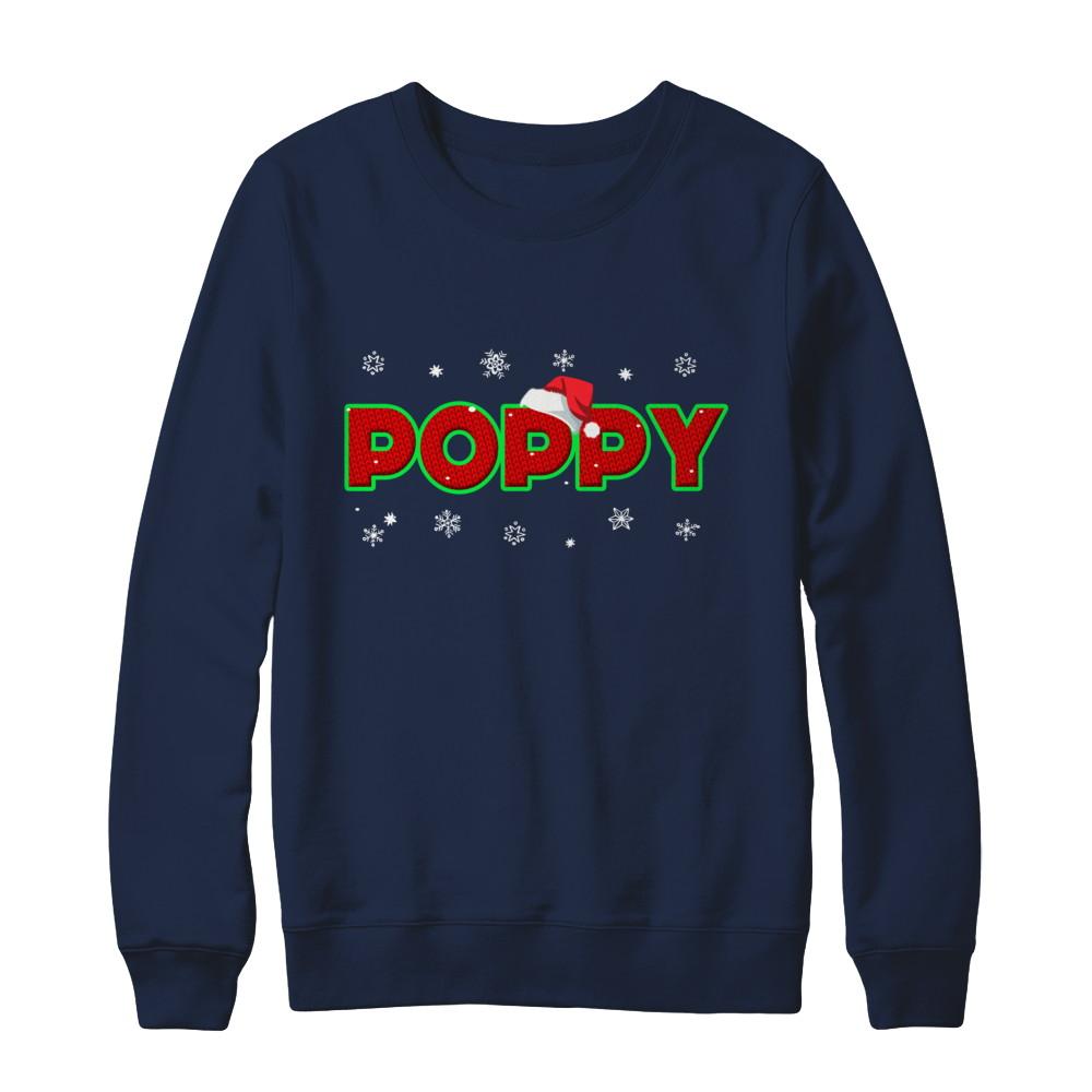 Poppy Christmas Santa Ugly Sweater Gift-T-Shirt & Sweatshirt-Crewneck Sweatshirt-Navy