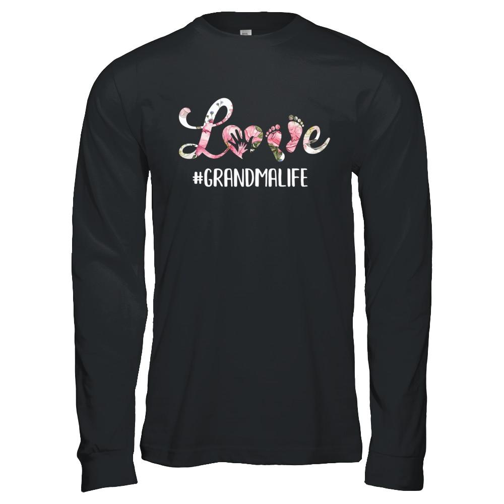 Love Grandmalife Matching Grandchild And Grandma Gifts-T-Shirt & Hoodie-Long Sleeve T-Shirt-Black