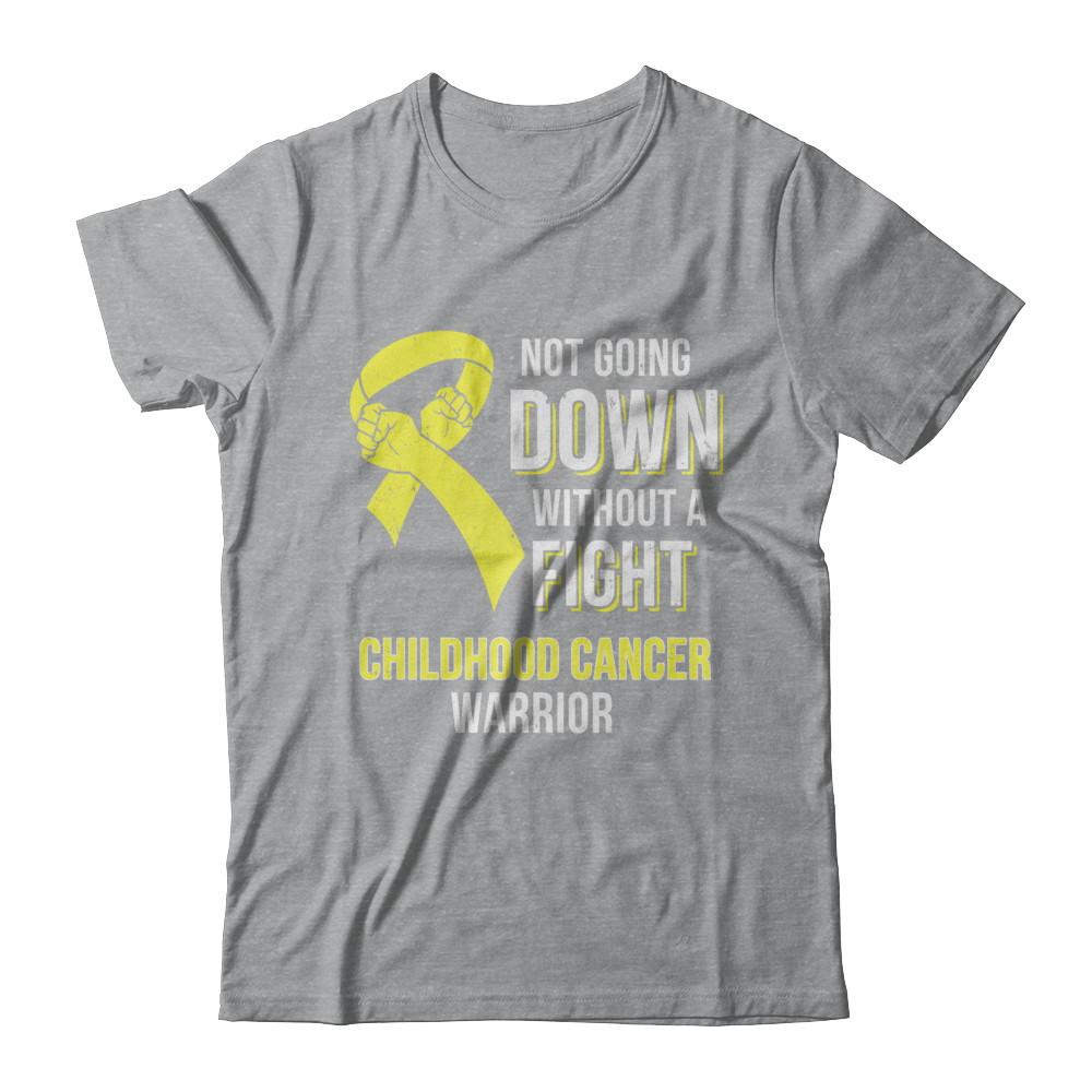 Not Going Down Without A Fight Childhood Cancer Warrior-T-Shirt & Hoodie-Classic T-Shirt-Sport Grey