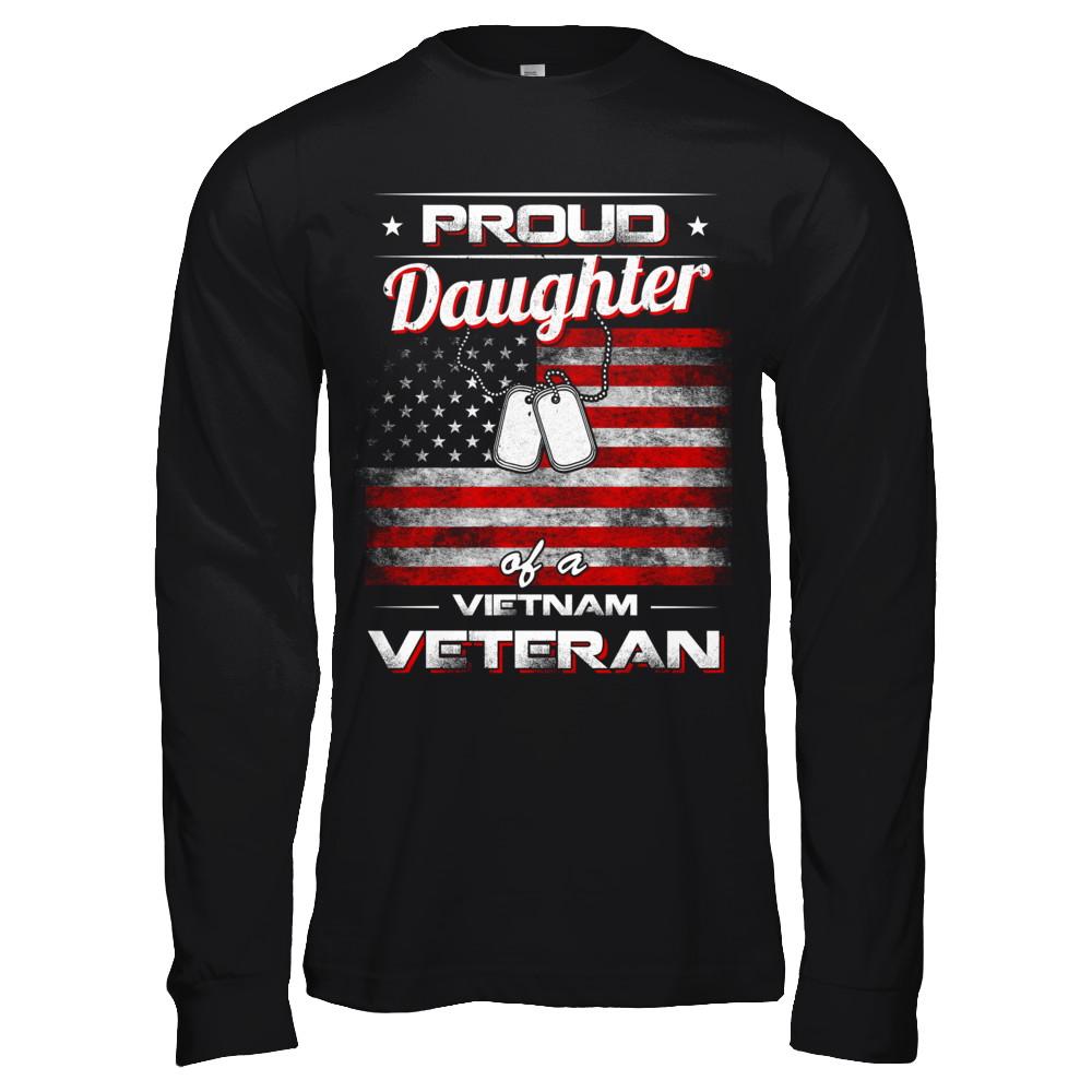 Proud Daughter Of A Viet Nam Veteran-T-Shirt & Hoodie-Long Sleeve T-Shirt-Black