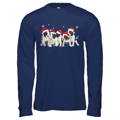 Funny Pit bull Puppies Christmas Dog Gift-T-Shirt & Hoodie-Long Sleeve T-Shirt-Navy
