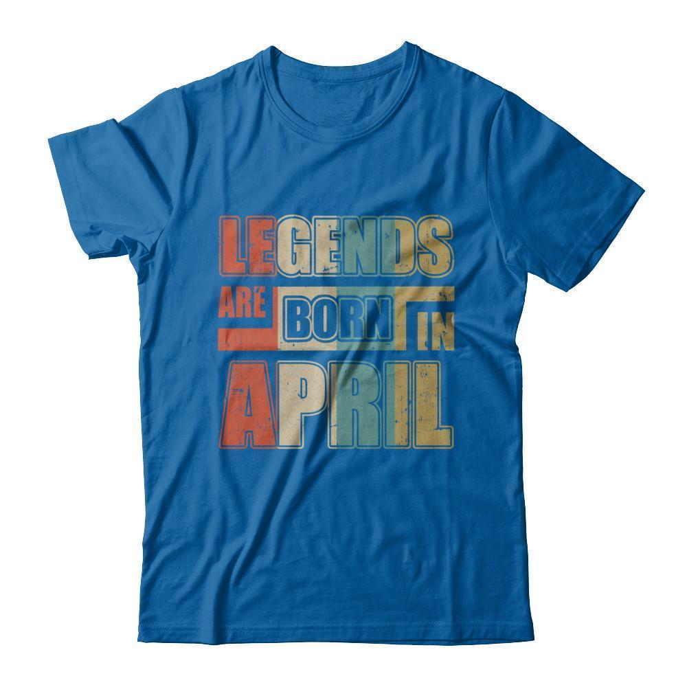 Classic Vintage Legends Are Born In April Birthday-T-Shirt & Hoodie-Classic T-Shirt-Royal