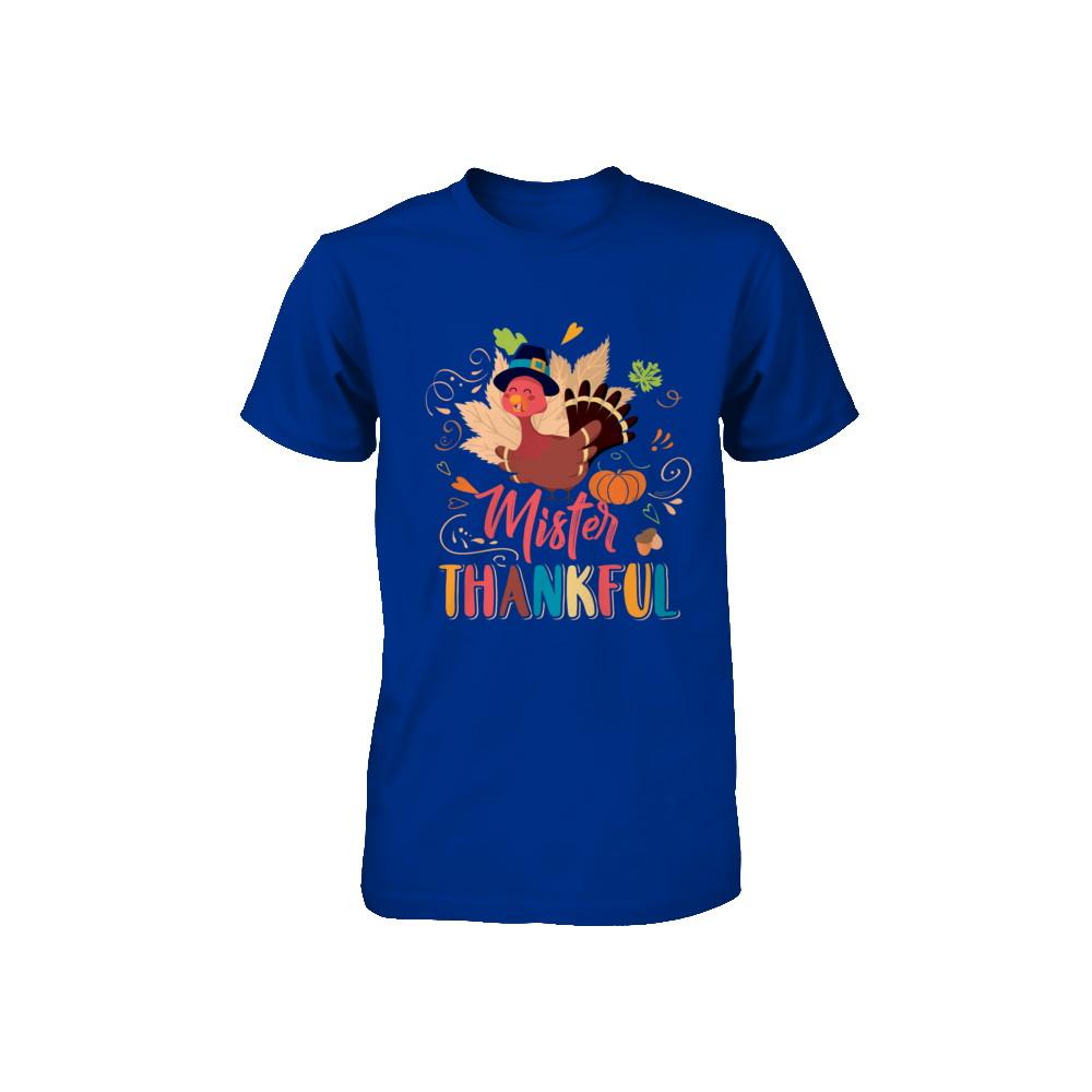 Cute Mister Thankful Turkey Thanksgiving Youth-Youth Shirt-