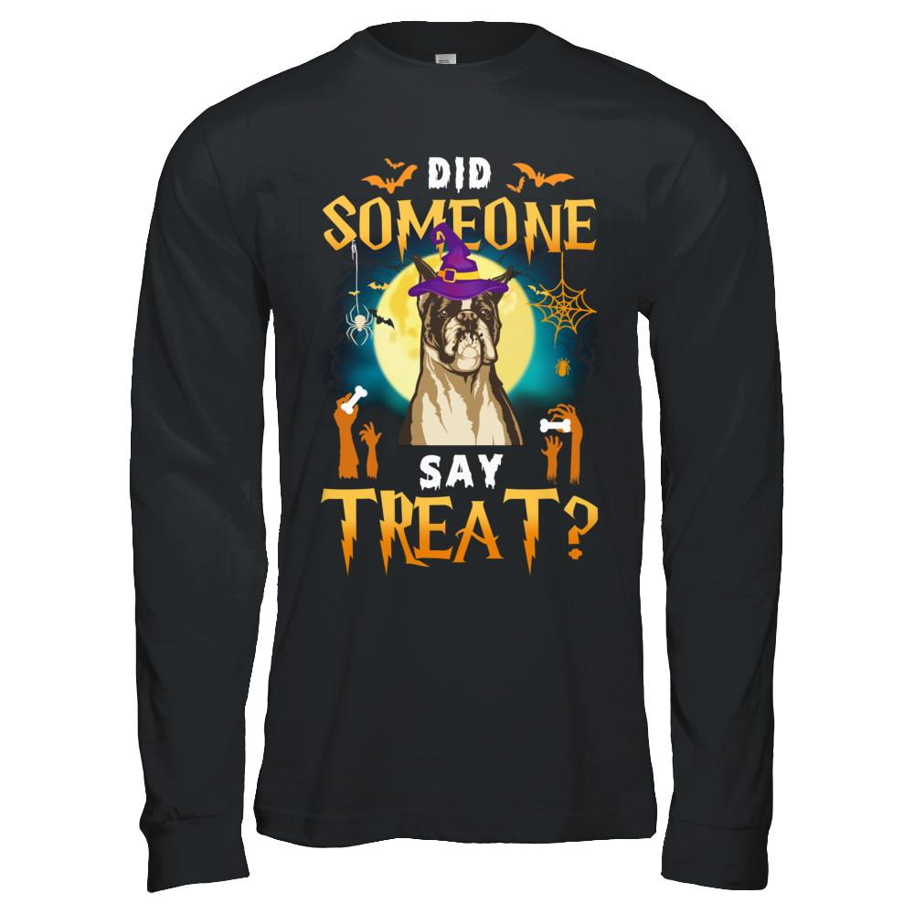Did Someone Say Treat Boxer Halloween Costume-T-Shirt & Hoodie-Long Sleeve T-Shirt-Black