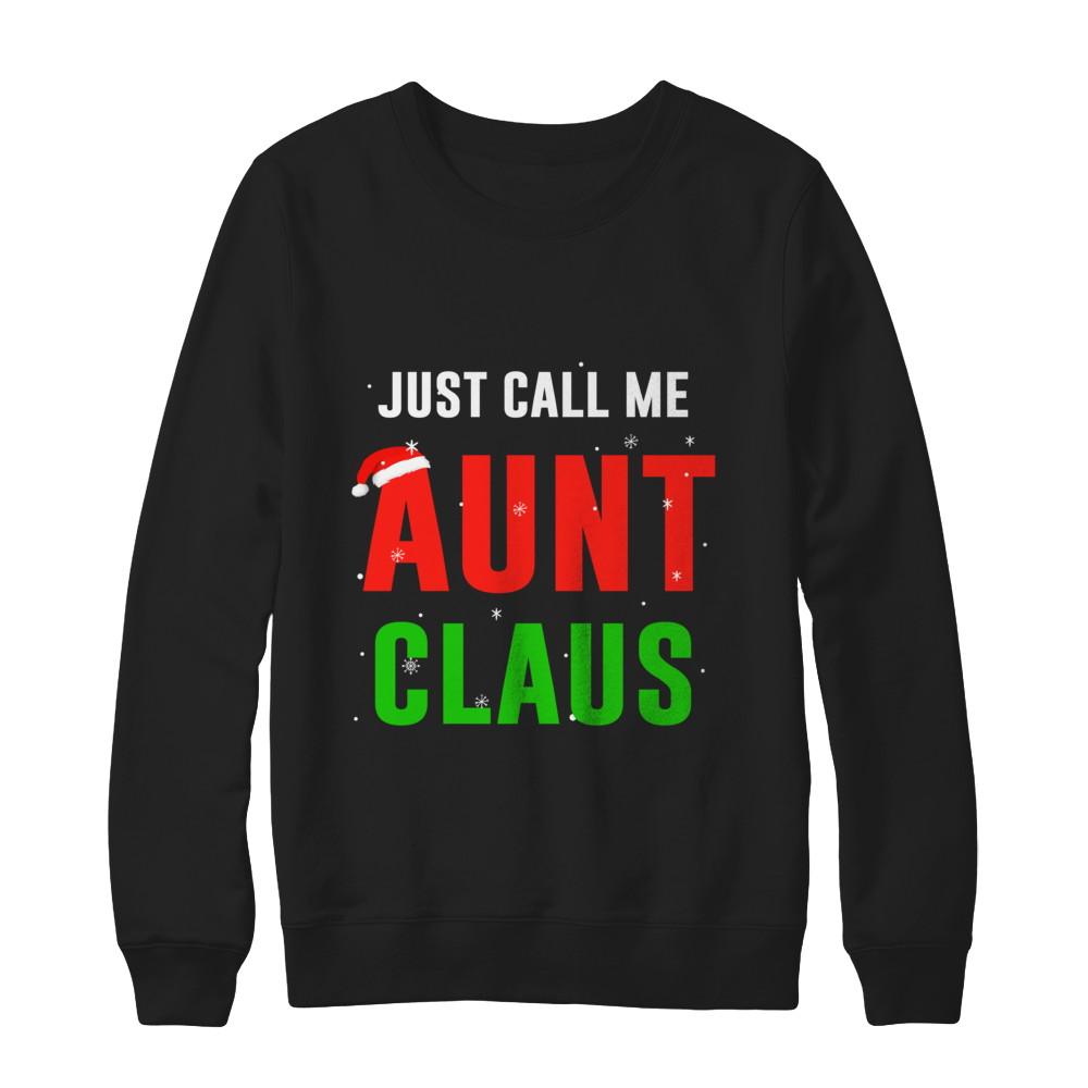 Santa Aunt Claus Matching Family Christmas Pajamas-T-Shirt & Sweatshirt-Crewneck Sweatshirt-Black