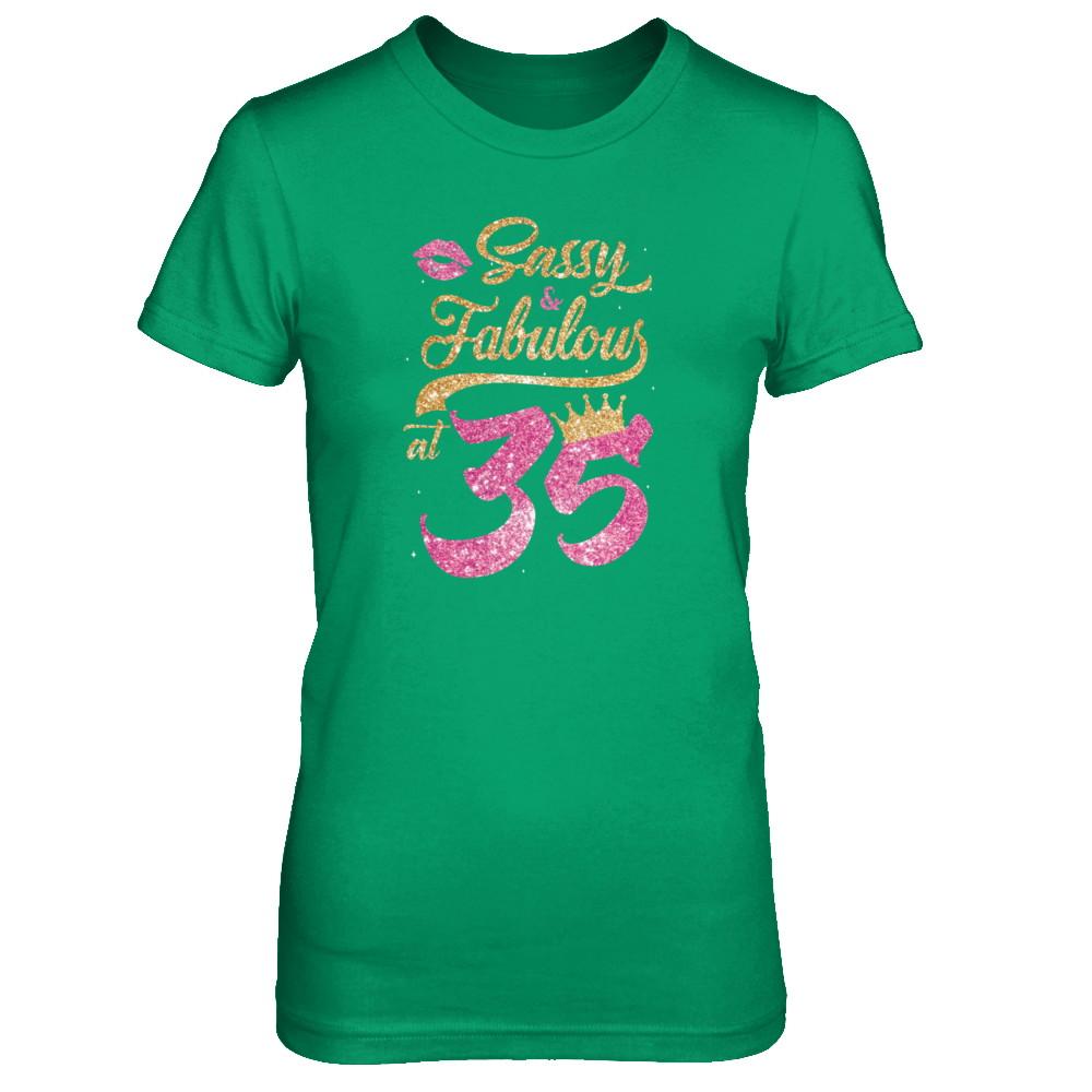 Sassy And Fabulous At 35th 1986 Birthday Gift-T-Shirt & Tank Top-Women's T-Shirt-Irish Green