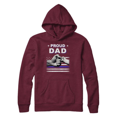 Proud Dad Police Thin Blue Line Flag Fathers Day-T-Shirt & Hoodie-Pullover Hoodie-Maroon