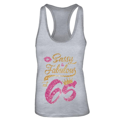 Sassy And Fabulous At 65th 1956 Birthday Gift-T-Shirt & Tank Top-Women's Ideal Racerback Tank-Heather Grey
