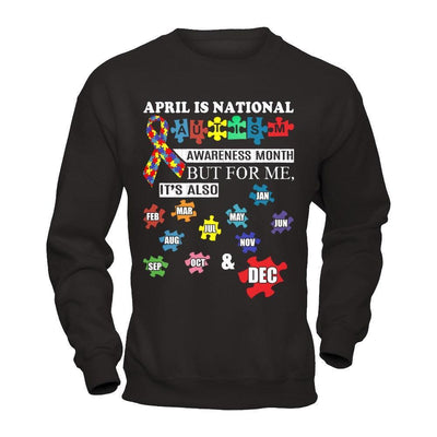April Is National Autism Awareness Month-T-Shirt & Hoodie-Crewneck Sweatshirt-Black