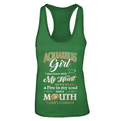 I'm An Aquarius Girl Lipstick January February Funny Zodiac Birthday-T-Shirt & Tank Top-Women's Ideal Racerback Tank-Kelly Green