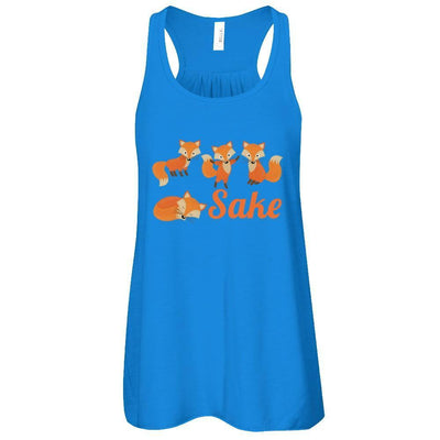 Cute Colorful For Fox Sake-T-Shirt & Tank Top-Women's Flowy Racerback Tank-True Royal
