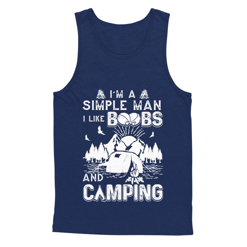 I'm A Simple Man I Like Boobs And Camping-T-Shirt & Hoodie-Unisex Tank-Navy