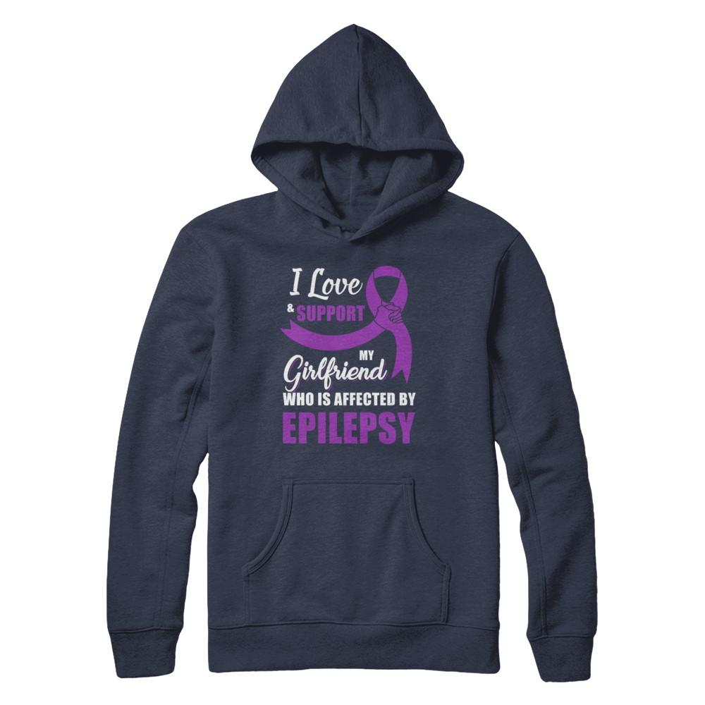 Epilepsy Awareness Support Purple Girlfriend Boyfriend-T-Shirt & Hoodie-Pullover Hoodie-Navy