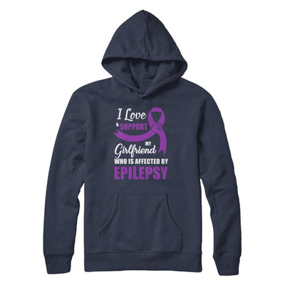 Epilepsy Awareness Support Purple Girlfriend Boyfriend-T-Shirt & Hoodie-Pullover Hoodie-Navy