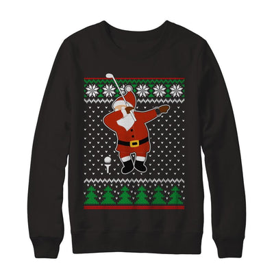 Dabbing Santa Golf Ugly Sweater Christmas-T-Shirt & Sweatshirt-Crewneck Sweatshirt-Black