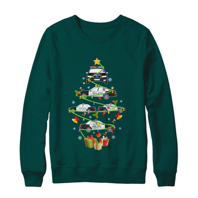 Police Officer Car Christmas Tree Ornament Decor Gift-T-Shirt & Sweatshirt-Crewneck Sweatshirt-Deep Forest