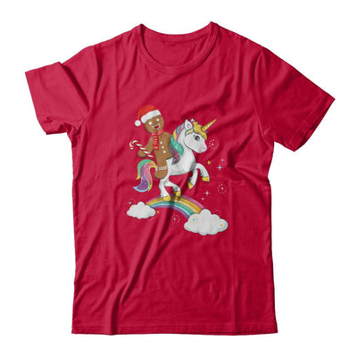 Gingerbread Man Riding A Unicorn Christmas Xmas Gift-T-Shirt & Sweatshirt-Classic T-Shirt-Red