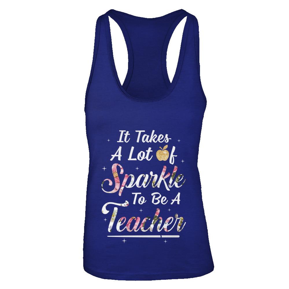 Teaching It Takes A Lot Of Sparkle To Be A Teacher Gift-T-Shirt & Tank Top-Women's Ideal Racerback Tank-Royal