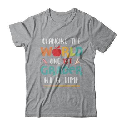 Changing The World One 1st Grader Back To School Teacher-T-Shirt & Hoodie-Classic T-Shirt-Sport Grey