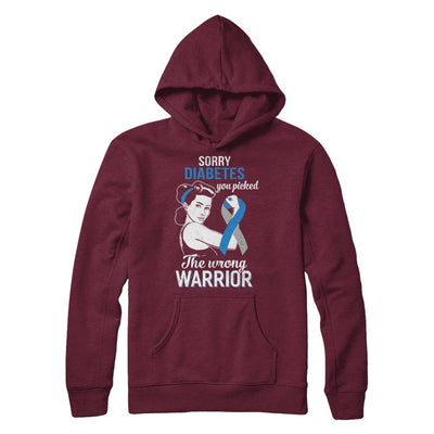 Sorry Diabetes You Picked The Wrong Warrior Diabetes-T-Shirt & Hoodie-Pullover Hoodie-Maroon