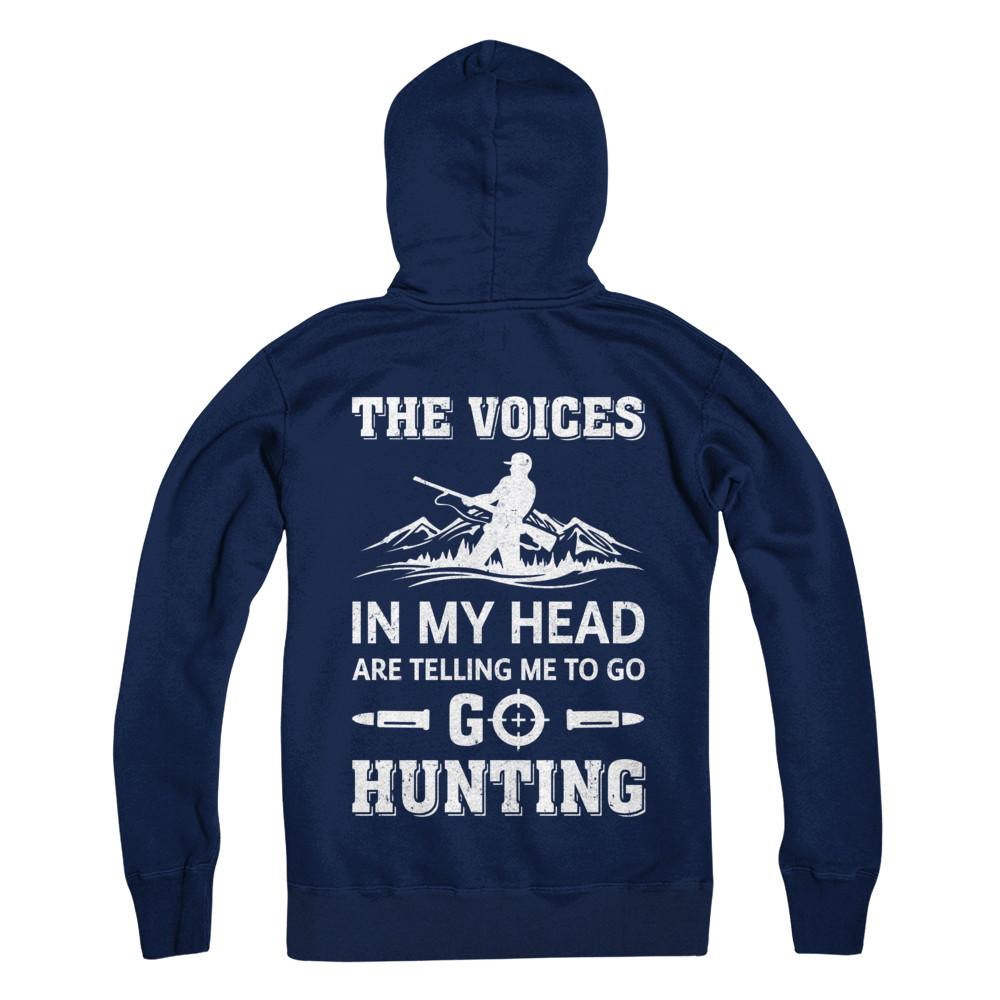 The Voices In My Head Are Telling Me To Go Hunting-T-Shirt & Hoodie-Pullover Hoodie-Navy