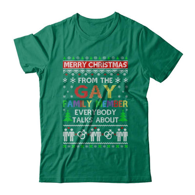 LGBT Merry Christmas From Gay Family Ugly Christmas Sweater-T-Shirt & Sweatshirt-Classic T-Shirt-Kelly Green