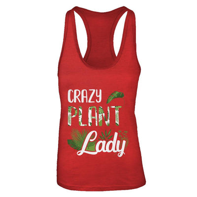 Crazy Plant Lady Funny Gardening Plant Mom Gift-T-Shirt & Tank Top-Women's Ideal Racerback Tank-Red