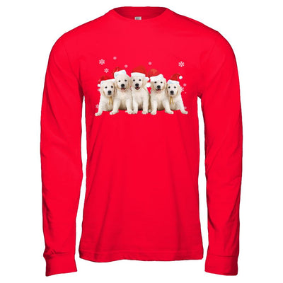 Funny Golden Retriever Puppies Christmas Dog Gift-T-Shirt & Hoodie-Long Sleeve T-Shirt-Red