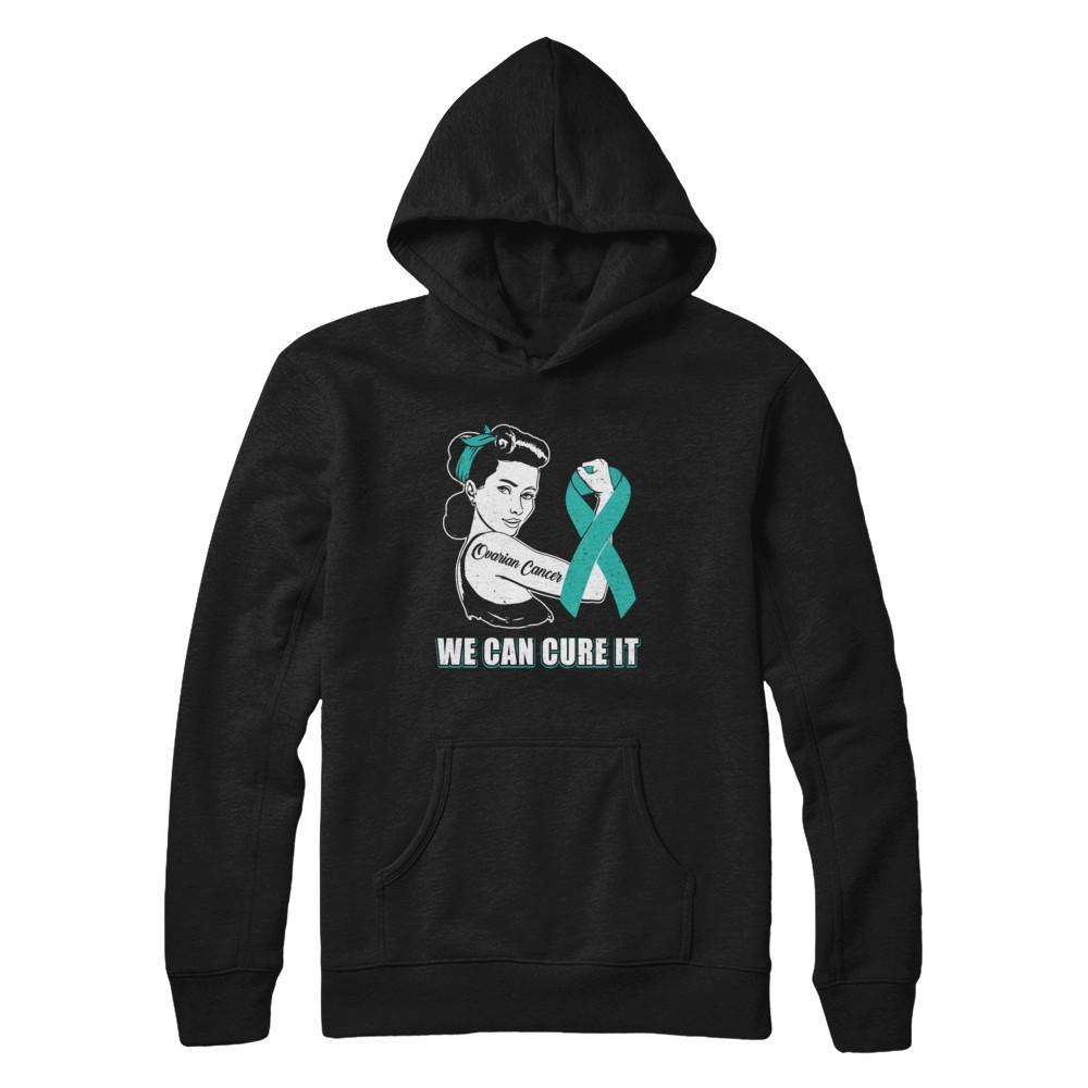 Ovarian Cancer Awareness Survivor We Can Cure It-T-Shirt & Hoodie-Pullover Hoodie-Black