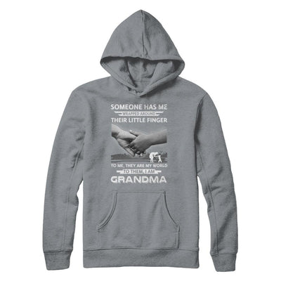 Someone Has Me Wrapped Around Their Little Finger Grandma-T-Shirt & Hoodie-Pullover Hoodie-Light Steel