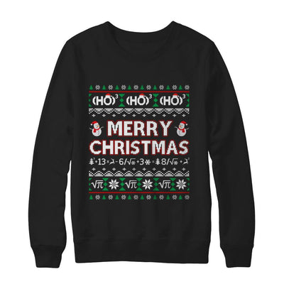 Merry Christmath Funny Math Christmas Ugly Sweaters-T-Shirt & Sweatshirt-Crewneck Sweatshirt-Black