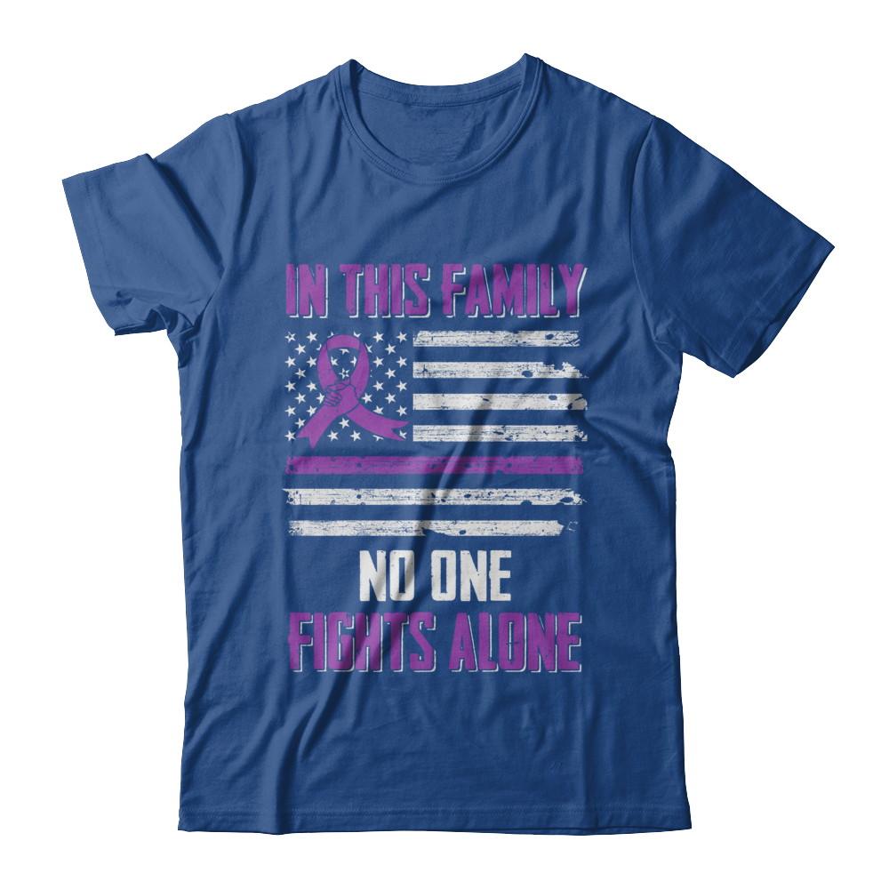 In This Family No One Fights Alone Pancreatic Cancer-T-Shirt & Hoodie-Classic T-Shirt-Royal