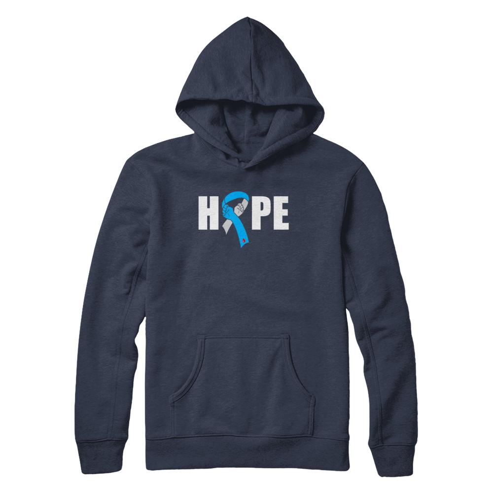 Hope Cure Fight T1D T2D Diabetic Diabetes Warrior-T-Shirt & Hoodie-Pullover Hoodie-Navy