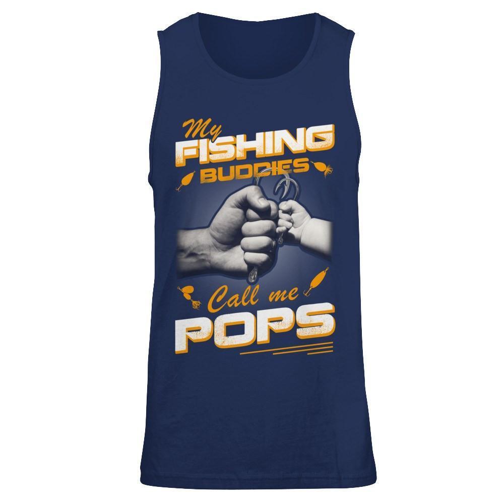 My Fishing Buddies Call Me Pops-T-Shirt & Hoodie-Unisex Tank-Navy