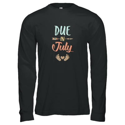 Due Date July 2021 Announcement Mommy Bump Pregnancy-T-Shirt & Tank Top-Long Sleeve T-Shirt-Black