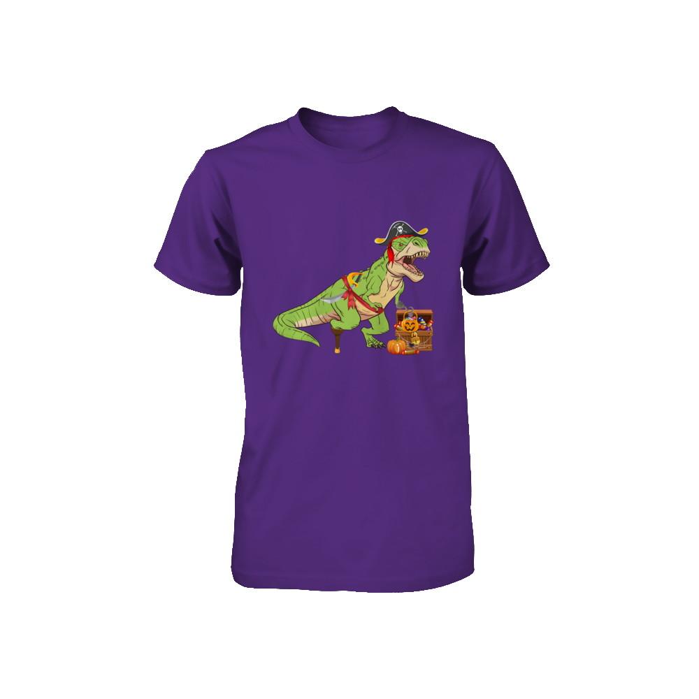 Dinosaurs T-Rex Pirate Halloween Saurus For Kids Youth-Youth Shirt-