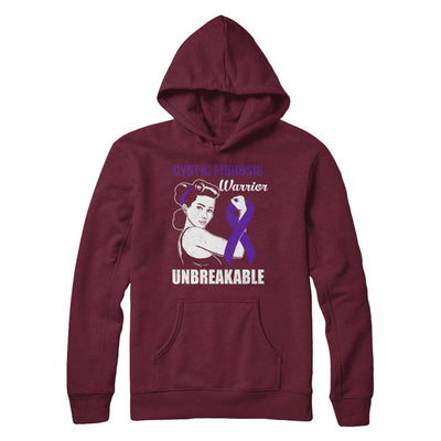 Cystic Fibrosis Warrior Unbreakable Cystic Fibrosis Awareness-T-Shirt & Hoodie-Pullover Hoodie-Maroon