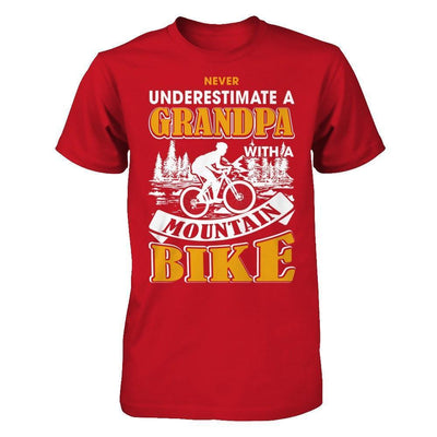 Never Underestimate A Grandpa With A Mountain Bike-T-Shirt & Hoodie-Classic T-Shirt-Red