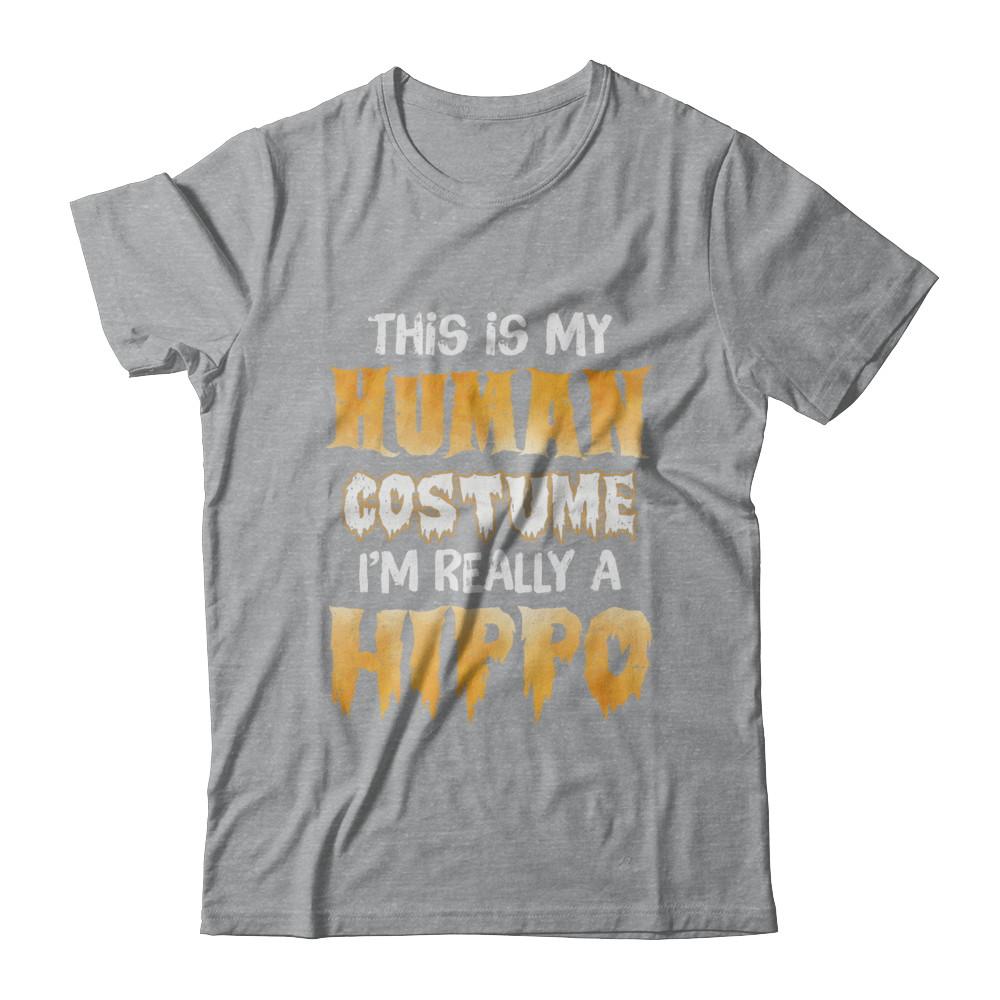 This Is My Human Costume Hippo Halloween-T-Shirt & Hoodie-Classic T-Shirt-Sport Grey