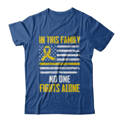 In This Family No One Fights Alone Childhood Cancer-T-Shirt & Hoodie-Classic T-Shirt-Royal
