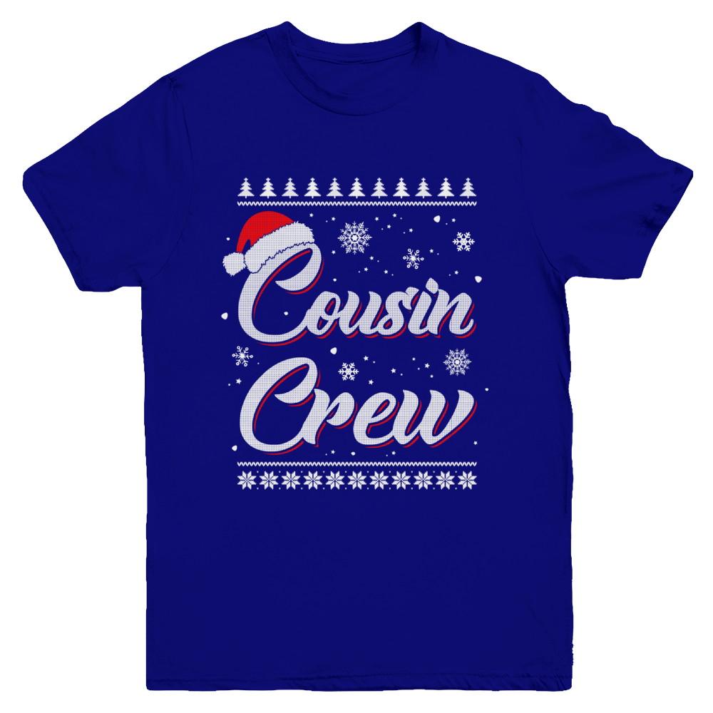 Matching Family Christmas Cousin Crew Ugly Sweater Youth-Youth Shirt-Youth T-Shirt-Navy