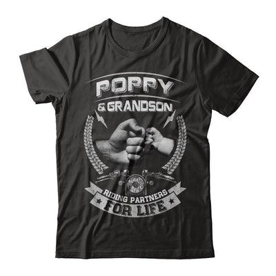 Motocross Poppy And Grandson Riding Partners For Life-T-Shirt & Hoodie-Classic T-Shirt-Black