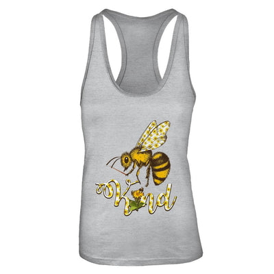 Sunflower Kindness Bee Kind Teacher-T-Shirt & Tank Top-Women's Ideal Racerback Tank-Heather Grey