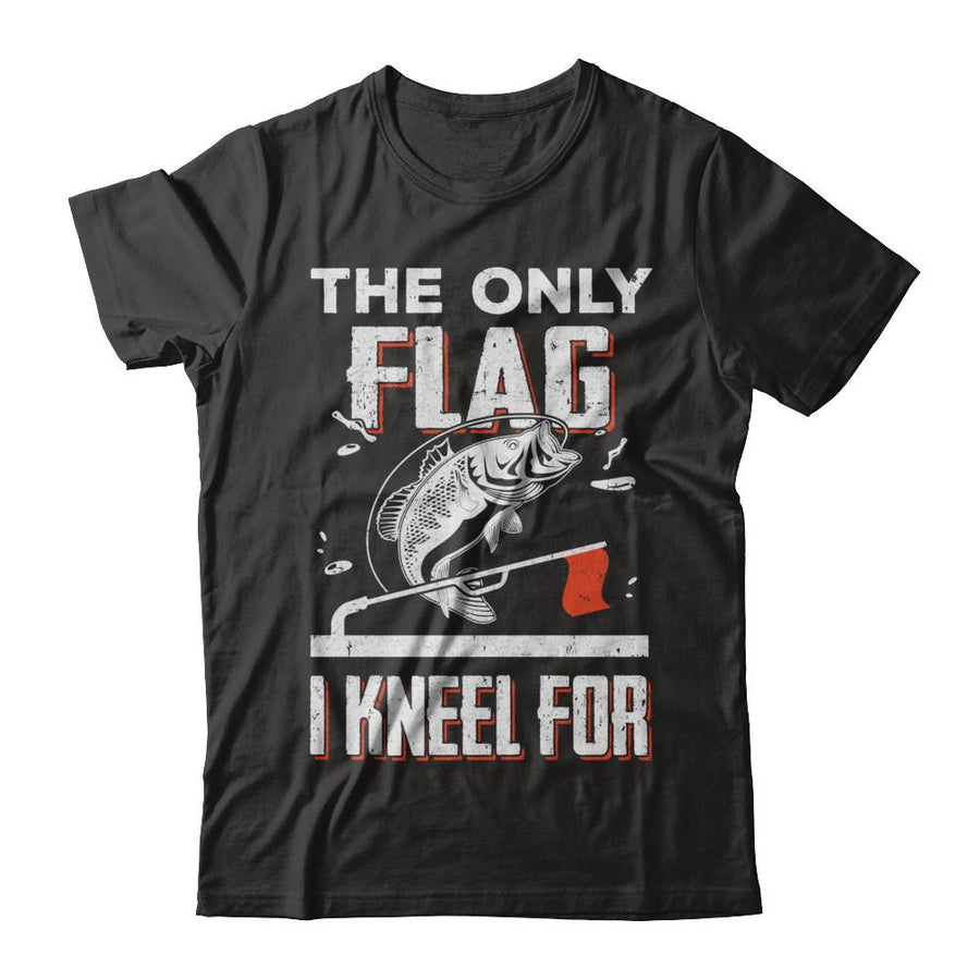 The Only Flag I Kneel For Wahoo ono Fish Fishing-T-Shirt & Hoodie-Premium T-Shirt-Black