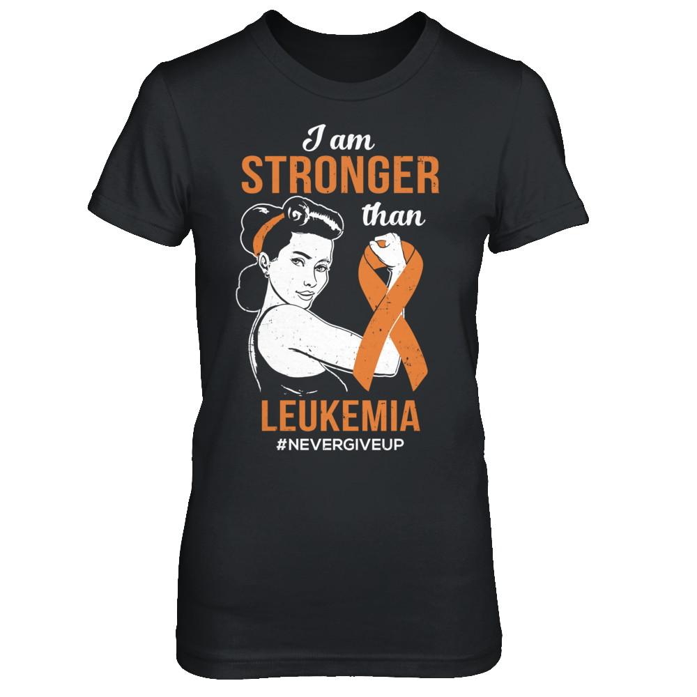 I Am Stronger Than Leukemia Awareness Support-T-Shirt & Hoodie-Women's T-Shirt-Black