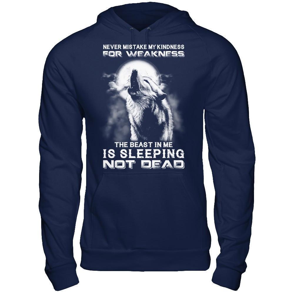 The Wolves The Beast In Me Is Sleeping Not Dead-T-Shirt & Hoodie-Pullover Hoodie-Navy