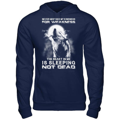 The Wolves The Beast In Me Is Sleeping Not Dead-T-Shirt & Hoodie-Pullover Hoodie-Navy